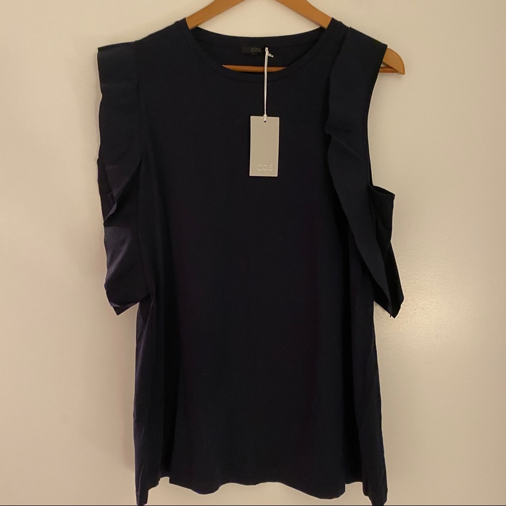 NWT COS Unique sleeveless top Dark Navy EUR L